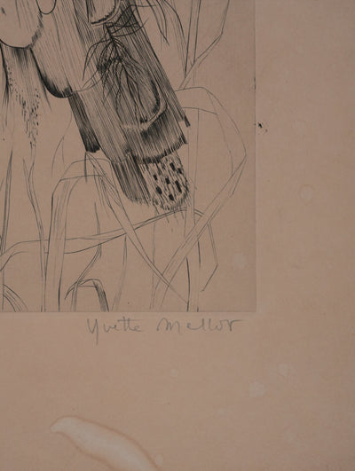 Yvette MELLIER : La perdrix, Gravure originale signée
