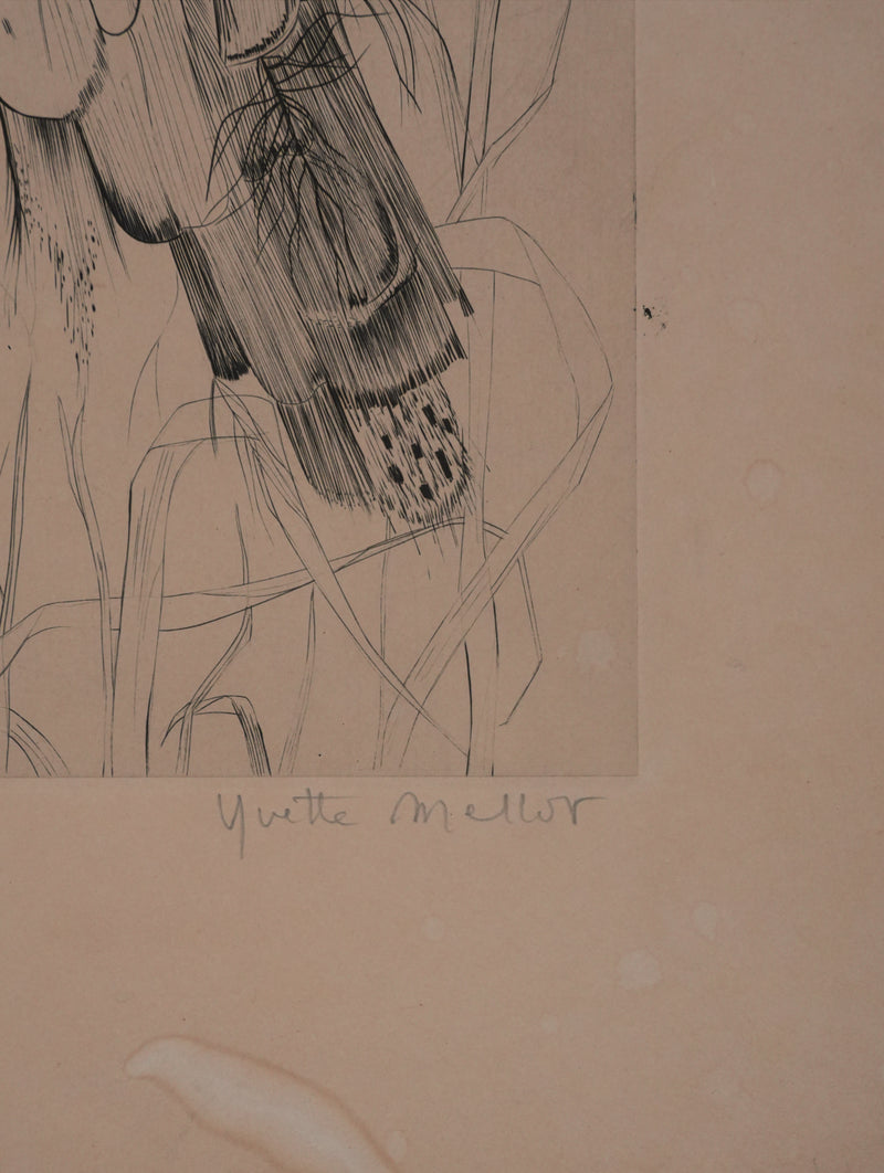 Yvette MELLIER : La perdrix, Gravure originale signée