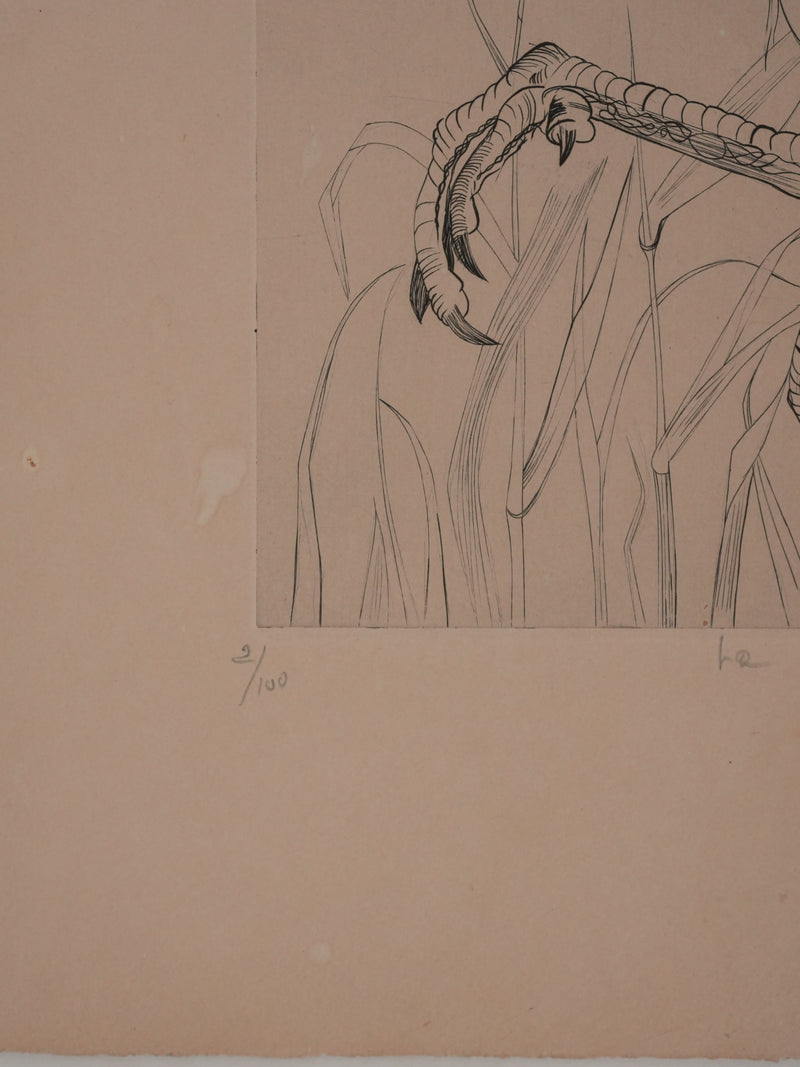 Yvette MELLIER : La perdrix, Gravure originale signée