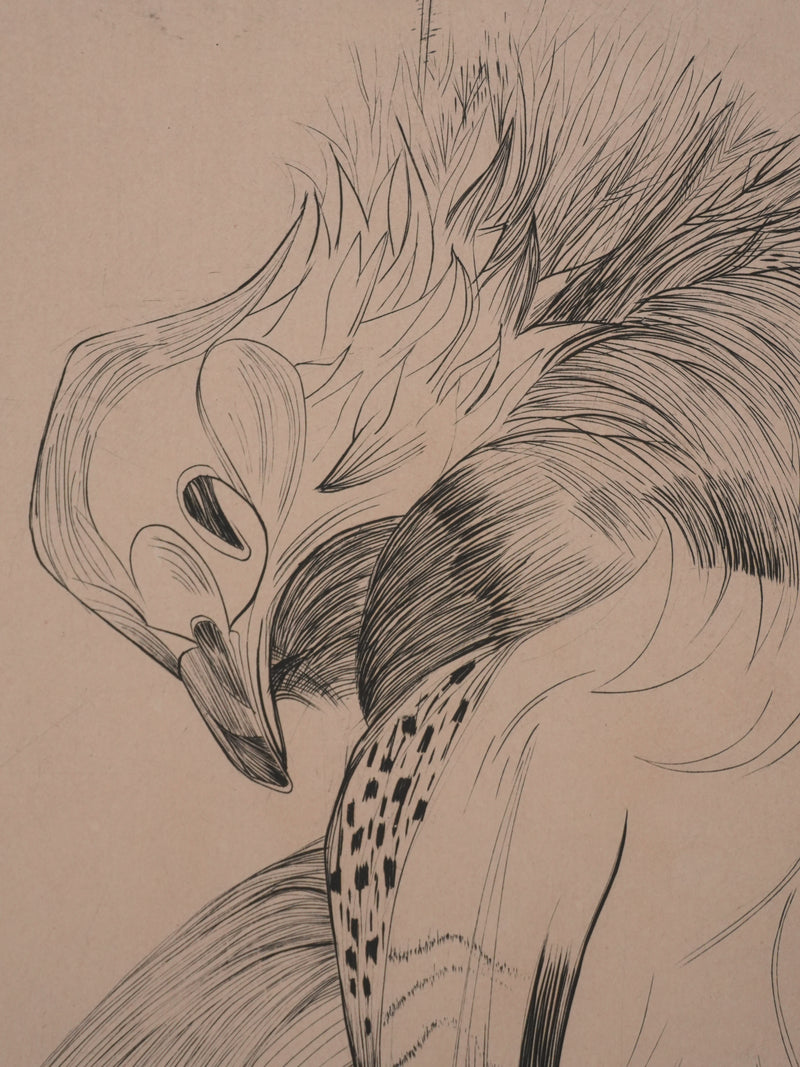 Yvette MELLIER : La perdrix, Gravure originale signée