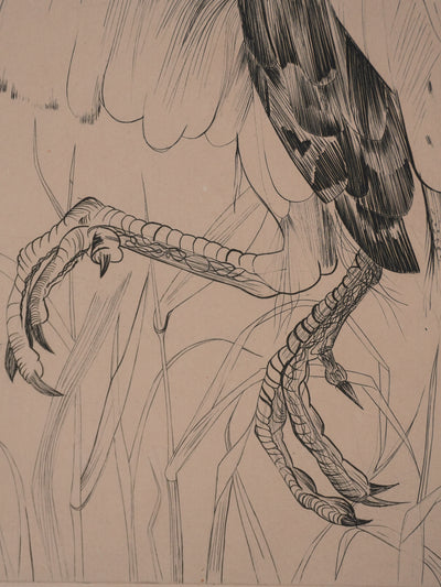 Yvette MELLIER : La perdrix, Gravure originale signée