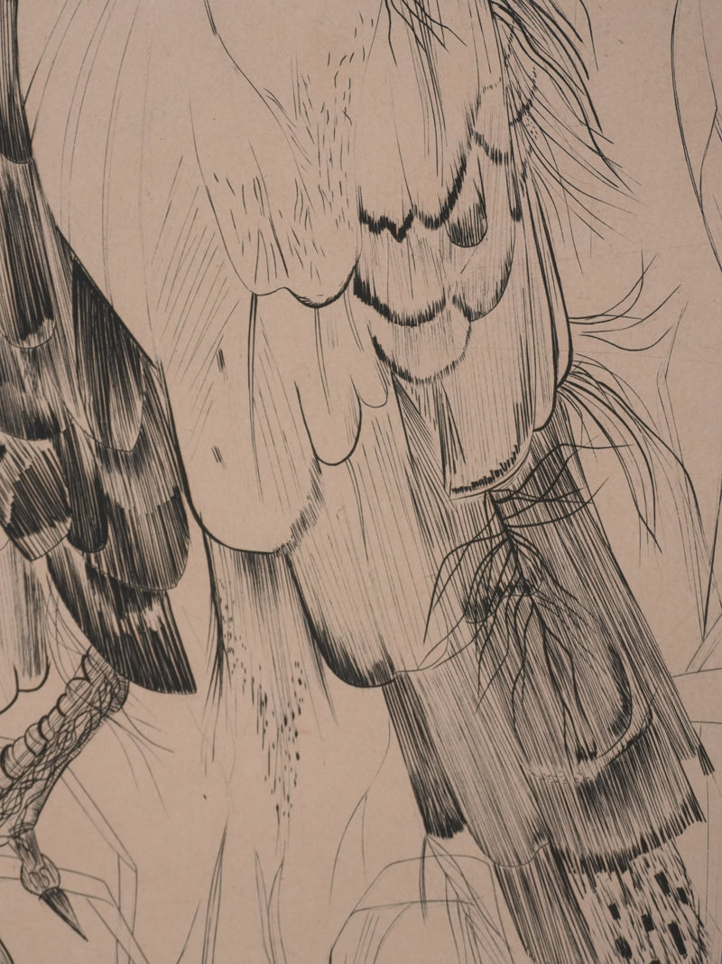 Yvette MELLIER : La perdrix, Gravure originale signée