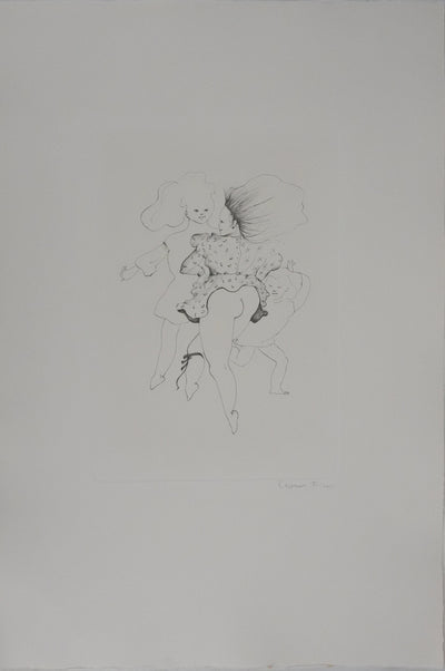 Léonor FINI : La danse des jeunes filles (noir), Gravure originale signée