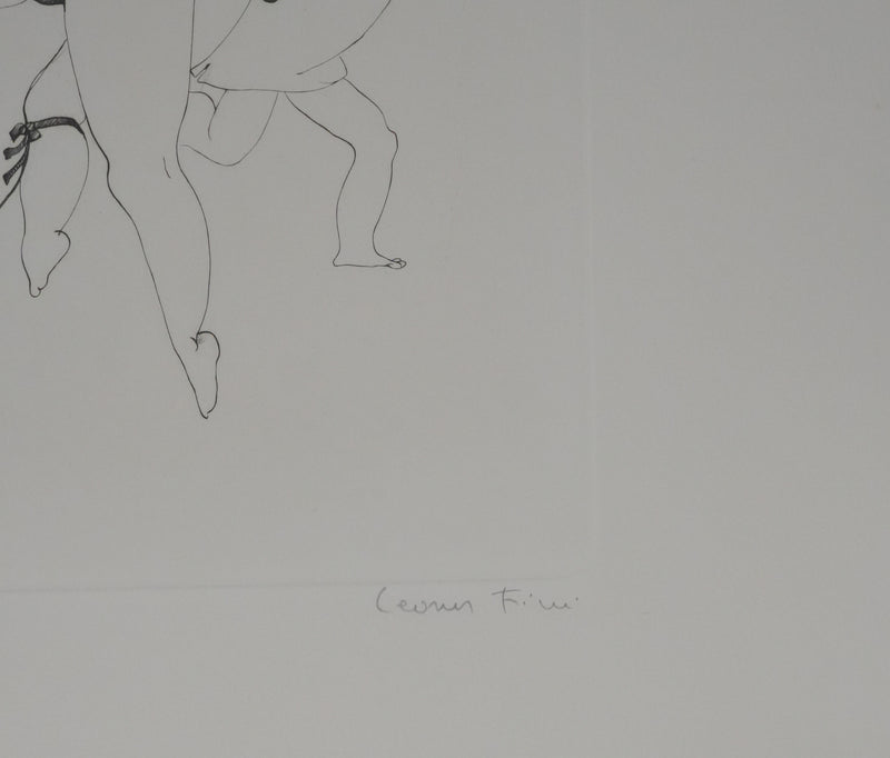 Léonor FINI : La danse des jeunes filles (noir), Gravure originale signée