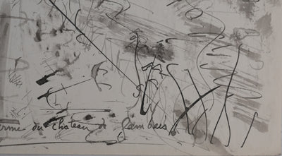 Jacques BIRR : La ferme du château, Dessin original signé