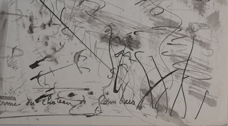Jacques BIRR : La ferme du château, Dessin original signé