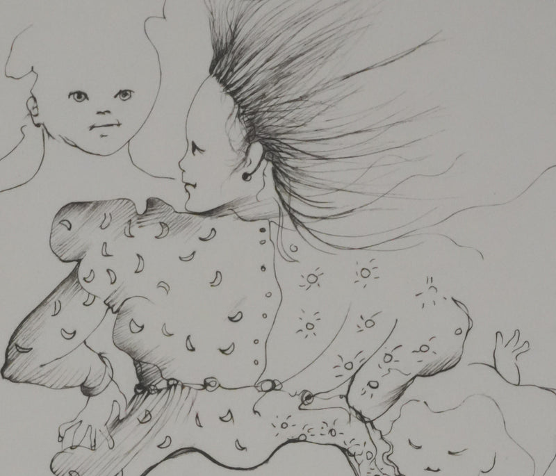 Léonor FINI : La danse des jeunes filles (noir), Gravure originale signée