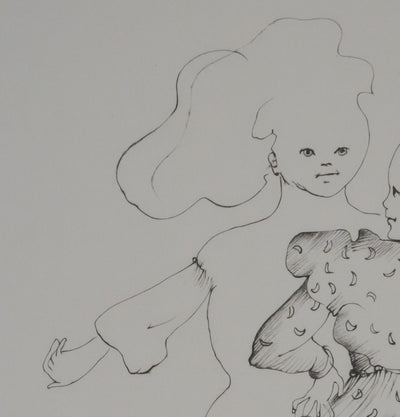 Léonor FINI : La danse des jeunes filles (noir), Gravure originale signée