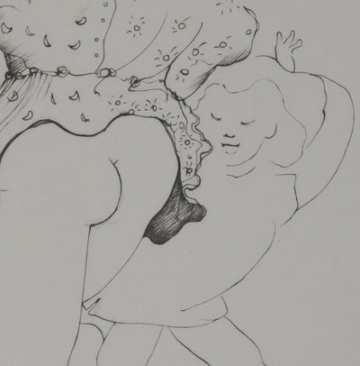 Léonor FINI : La danse des jeunes filles (noir), Gravure originale signée