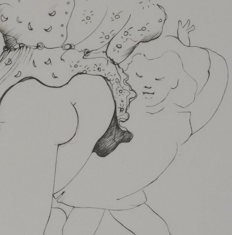 Léonor FINI : La danse des jeunes filles (noir), Gravure originale signée