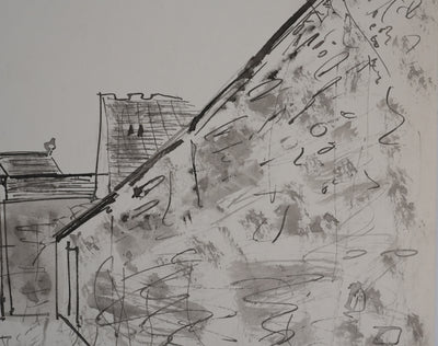 Jacques BIRR : La ferme du château, Dessin original signé
