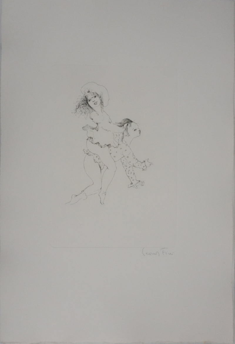Léonor FINI : A califourchon (noir), Gravure originale signée