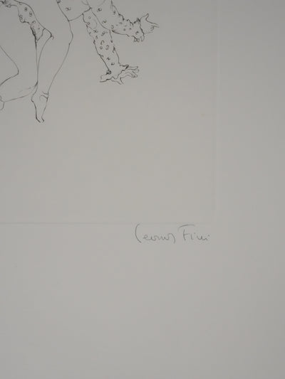 Léonor FINI : A califourchon (noir), Gravure originale signée