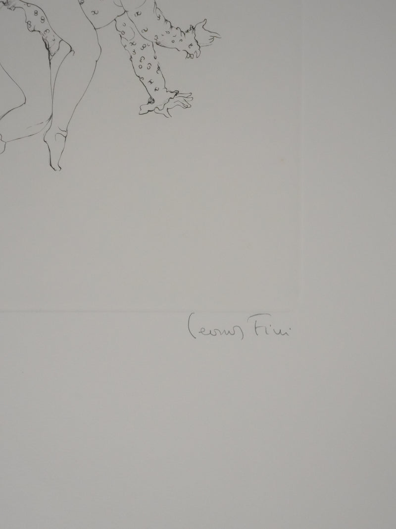 Léonor FINI : A califourchon (noir), Gravure originale signée