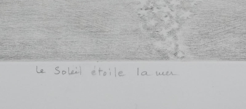 Camille COMBE : Le soleil étoile la mer, Gravure originale signée