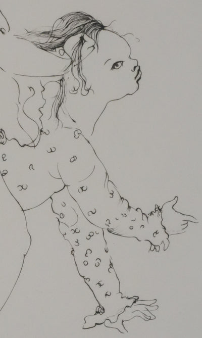 Léonor FINI : A califourchon (noir), Gravure originale signée