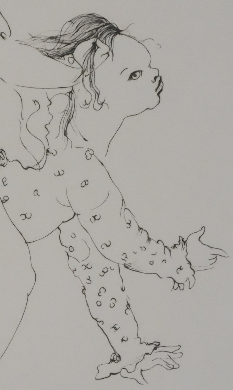 Léonor FINI : A califourchon (noir), Gravure originale signée