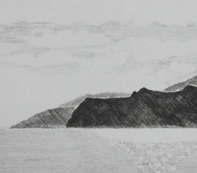 Camille COMBE : Le soleil étoile la mer, Gravure originale signée