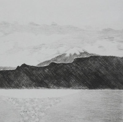 Camille COMBE : Le soleil étoile la mer, Gravure originale signée