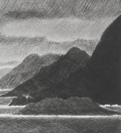 Camille COMBE : Entre les phares, Gravure originale signée