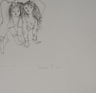 Léonor FINI : A saute-mouton (noir), Gravure originale signée