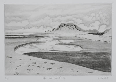 Camille COMBE : Au bout de l'île, Gravure originale signée