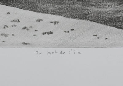 Camille COMBE : Au bout de l'île, Gravure originale signée