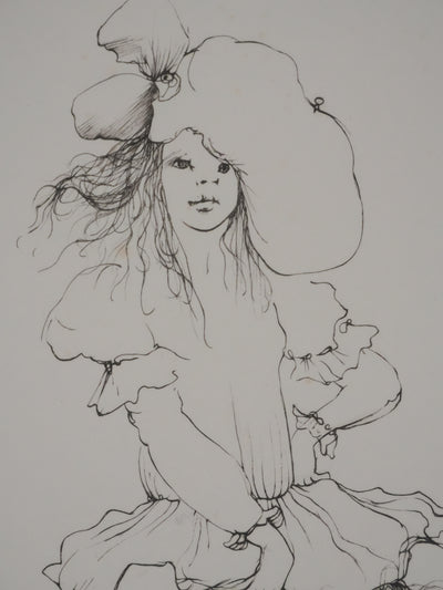 Léonor FINI : A saute-mouton (noir), Gravure originale signée