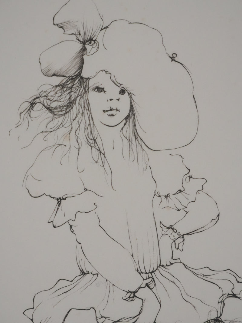 Léonor FINI : A saute-mouton (noir), Gravure originale signée