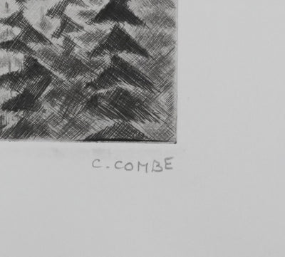 Camille COMBE : Effet de soleil, Gravure originale signée