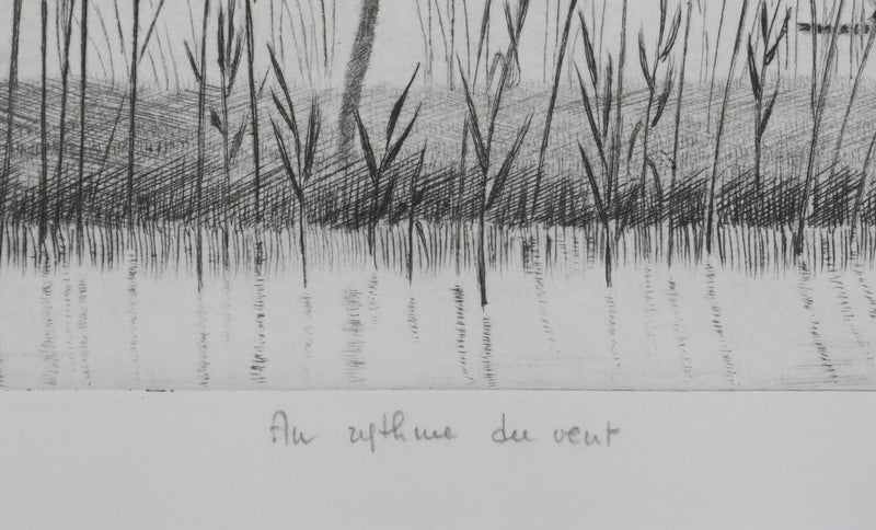 Camille COMBE : Au rythme du vent, Gravure originale signée