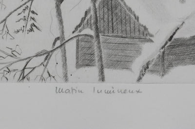 Camille COMBE : Matin lumineux, Gravure originale signée