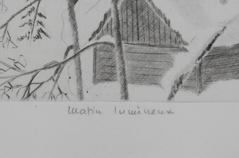 Camille COMBE : Matin lumineux, Gravure originale signée
