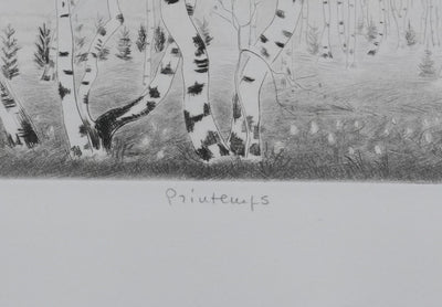 Camille COMBE : Printemps, Gravure originale signée