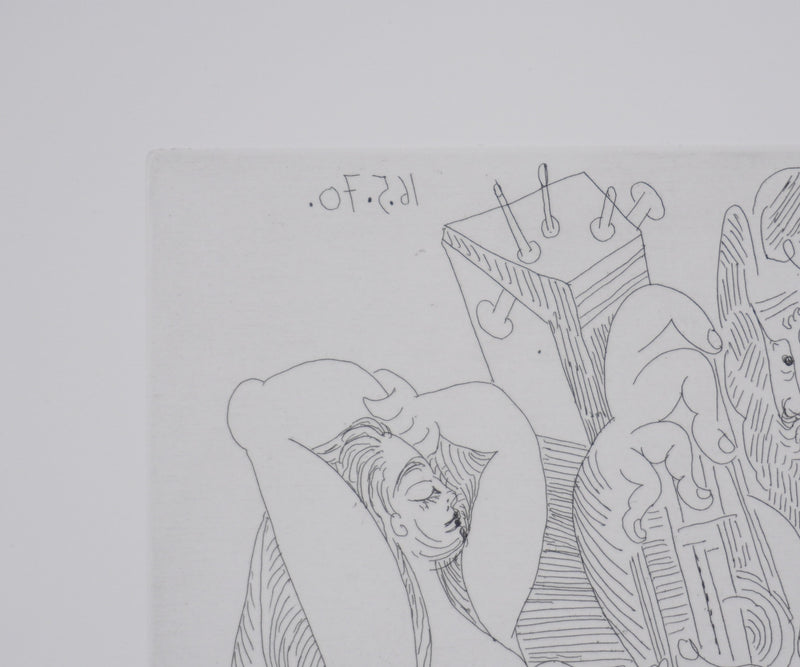 Pablo PICASSO : Les 156, Plaisanterie sur une série de peintures célèbres de Titien…, Gravure originale signée