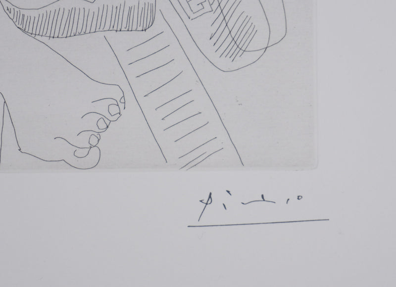 Pablo PICASSO : Les 156, Plaisanterie sur une série de peintures célèbres de Titien…, Gravure originale signée