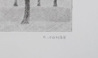 Camille COMBE : Promenade au bord de la mer, Gravure originale signée