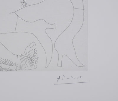 Pablo PICASSO : Les 156, Mousquetaire, abbé en prière…, Gravure originale signée