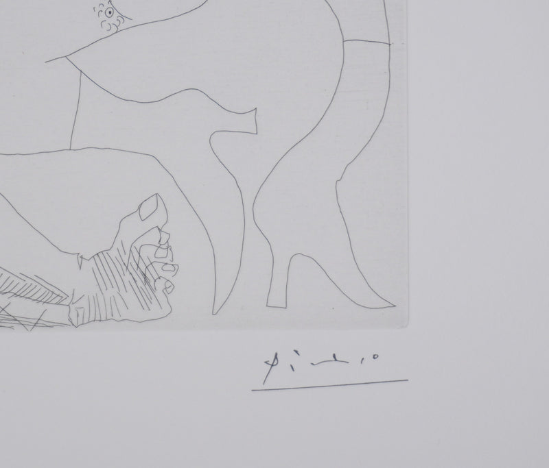 Pablo PICASSO : Les 156, Mousquetaire, abbé en prière…, Gravure originale signée