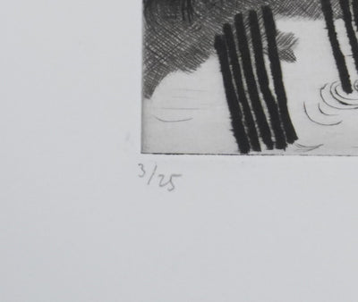 Camille COMBE : Rencontre, Gravure originale signée