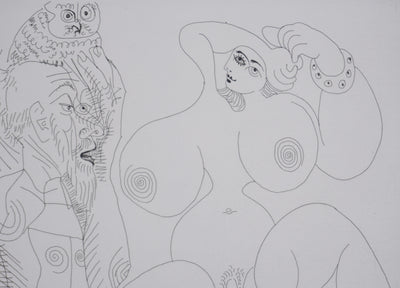 Pablo PICASSO : Les 156, Mousquetaire, abbé en prière…, Gravure originale signée