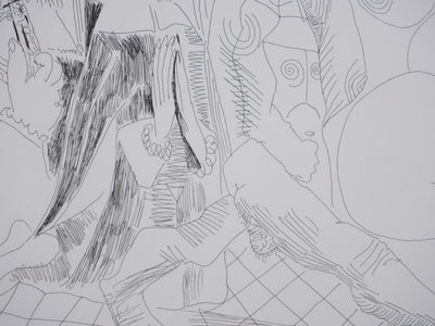 Pablo PICASSO : Les 156, Mousquetaire, abbé en prière…, Gravure originale signée