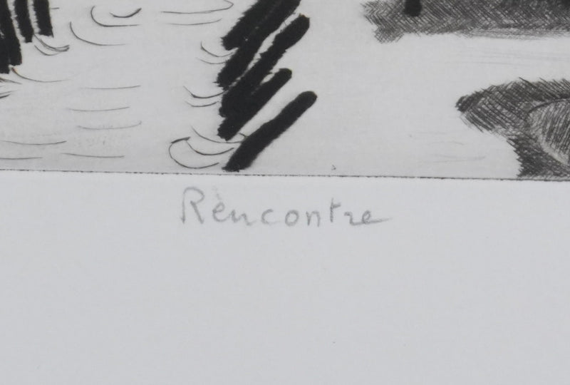 Camille COMBE : Rencontre, Gravure originale signée