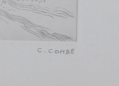 Camille COMBE : Eaux dormantes dans les sables, Gravure originale signée