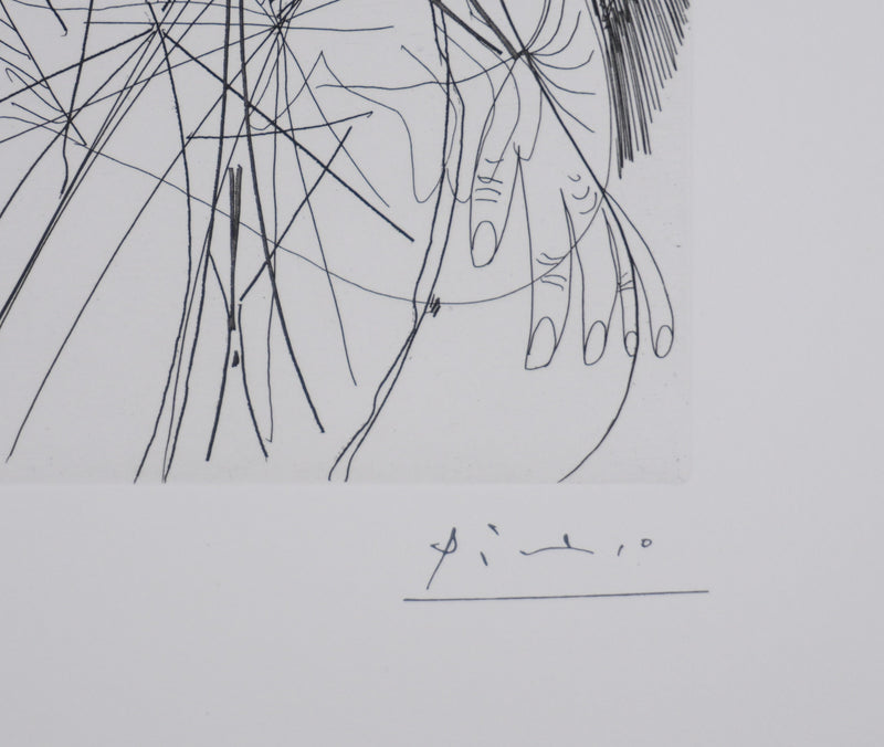 Pablo PICASSO : Les 156, Le Peintre et la femme, Gravure originale signée