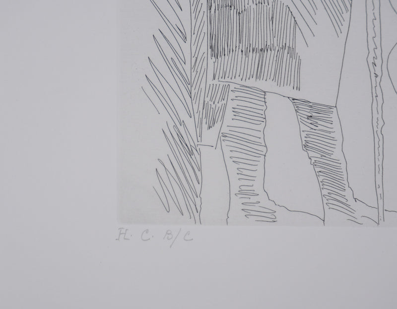 Pablo PICASSO : Les 156, Caballero à la pipe avec deux femmes dont une masquée, Gravure originale signée