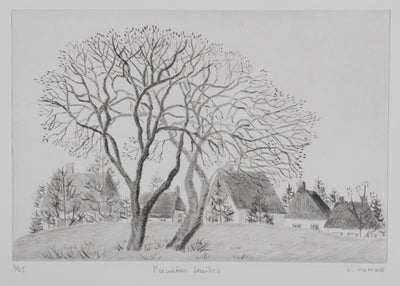 Camille COMBE : Premières feuilles, Gravure originale signée