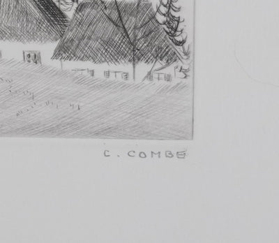 Camille COMBE : Premières feuilles, Gravure originale signée