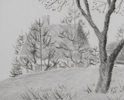 Camille COMBE : Premières feuilles, Gravure originale signée