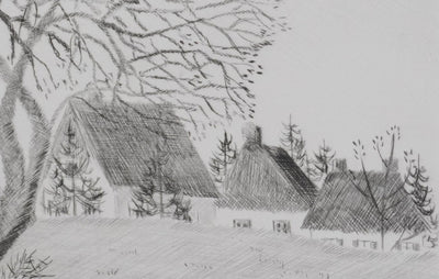 Camille COMBE : Premières feuilles, Gravure originale signée
